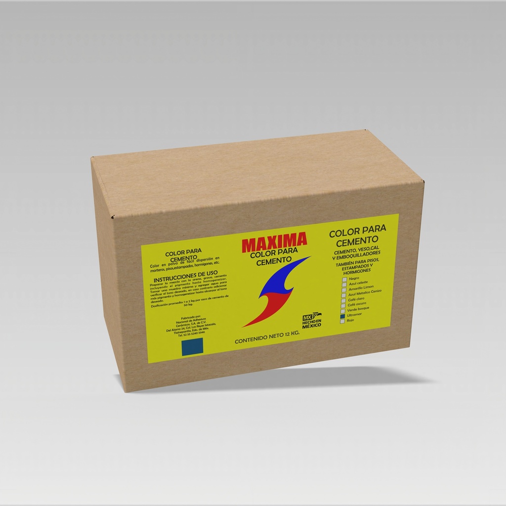 COLOR PARA CEMENTO: AZUL ULTRAMAR (CAJA 12KG)