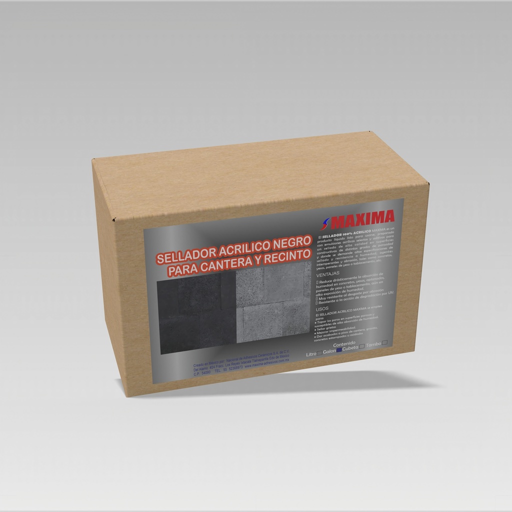 SELLADOR ACRÍLICO NEGRO PARA CANTERA Y RECINTO (PAQUETE 6PZAS GAL 3.78L)