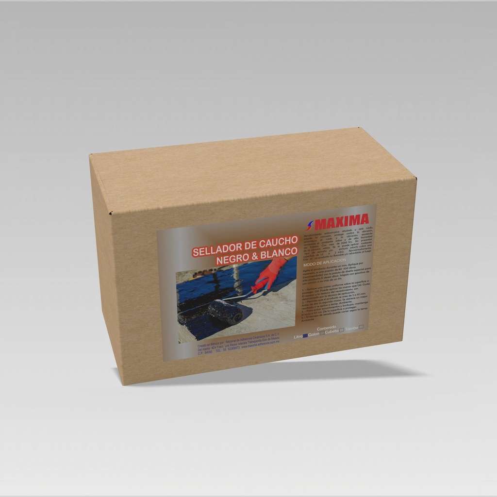 SELLADOR DE CAUCHO BLANCO O NEGRO (PAQUETE 12PZAS 1L)